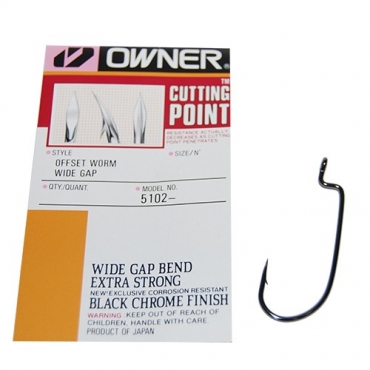 ANZUELO OWNER OFFSET WORM WIDE GAP 1/0 (6ud)