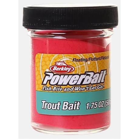 BERKLEY POWERBAIT TROUT BAIT FLUORESCENT RED (50g)