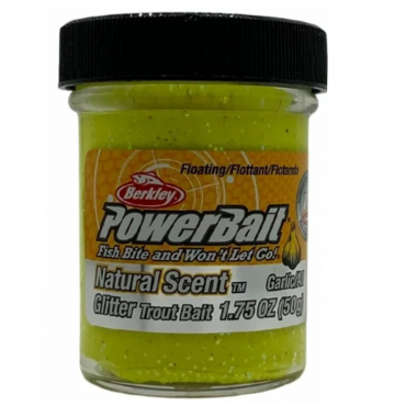 BERKLEY POWERBAIT TROUT BAIT GARLIC GLITTER (50g)