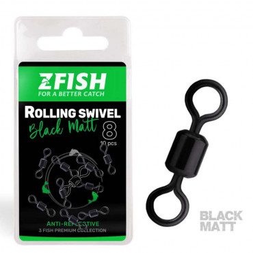 Z-FISH ROLLING SWIVEL 8 BLACK MATT