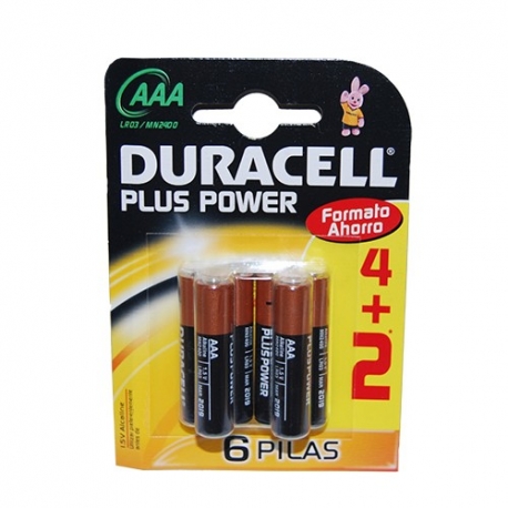 PILAS DURACELL PLUS POWER AAA (6ud)