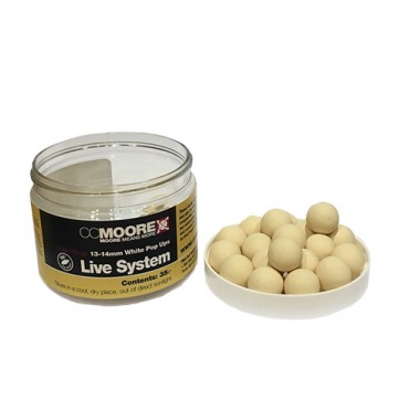 CCMOORE LIVE SYSTEM BOILIES POP-UP  WHITE 13-14 MM (35ud)
